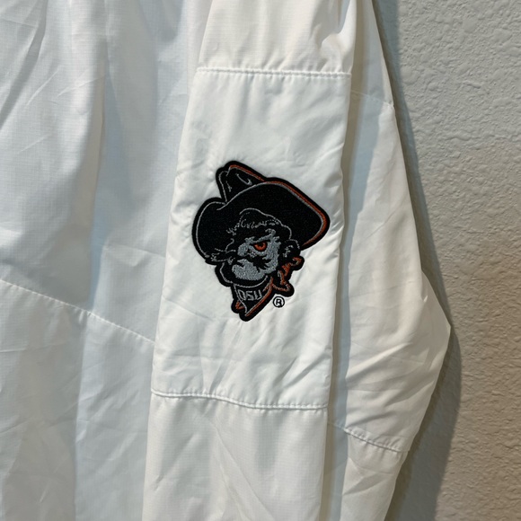 Oklahoma State Cowboys White Jacket Mens M Nike Storm Fit 1/4 Zipper - Picture 8 of 13